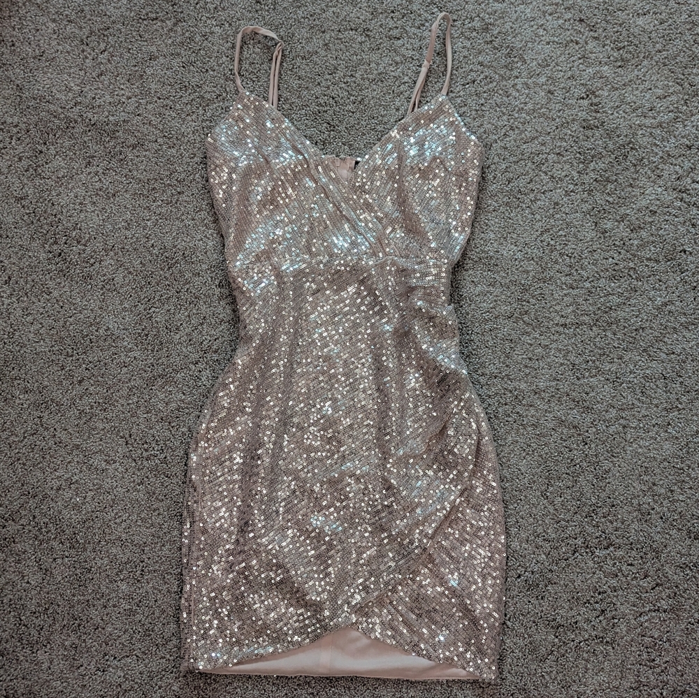 Windsor champagne sequin mini dress